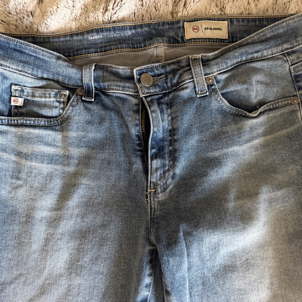 Ag Adriano Goldschmied Straight Leg Jeans in Light Blue Wash